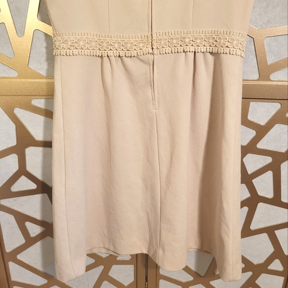 VINTAGE SEARS FASHIONS Cream Shift Dress with Crochet Detail - Picture 10 of 12